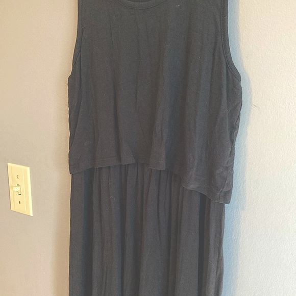 GAP Maternity Nursing Black Scoop Neck Sleeveless Midi Dress - Picture 8 of 8